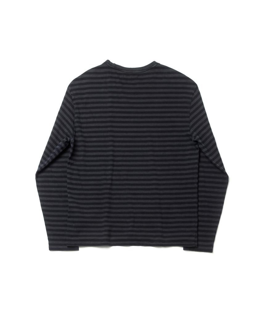 HATCHINGROOM Vtg Stripe Tee Dyed Blue Black