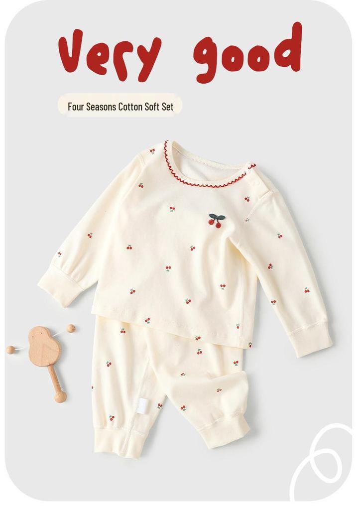 Youqi Children's Long-Sleeved Pajama Set - Soft, Warm Autumn Underwear for Kids