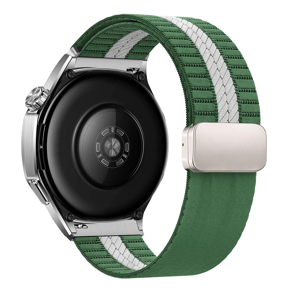

Ремінець для годинника 22 мм для Samsung Galaxy Watch 3 45 мм/Galaxy Watch 46 мм/Huawei Watch GT 5 46 мм у смужку з нейлону Green+White Stripes