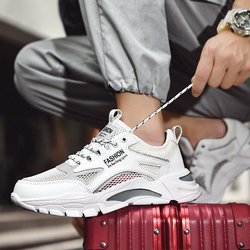 

Летняя спортивная обувь для бега с сеткой, молодежная, мужская, повседневная, модная, дышащая, легкая, мужская обувь 44