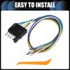 Trailer Side 5 Way Flat Trailer Wiring Harness Plug, 20 Inch Wire Lead Trailer End Side 5 Pin Male Connector Trailer Light Wiring Harness Extension