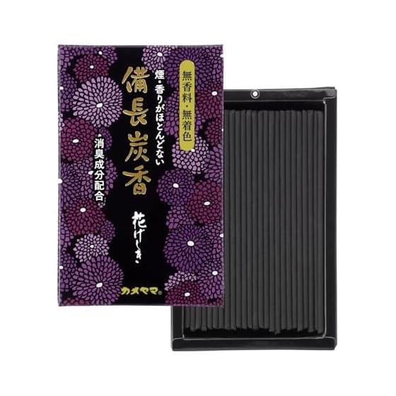 Kameyama Hanageshiki Bincho Charcoal, Mini Size, Approx. 50g, Approx. 150 Incense sticks, Unscented, Uncolored, Contains deodorizing ingredients