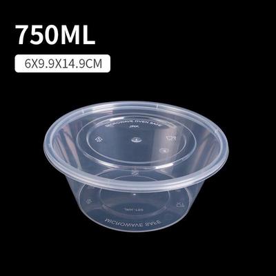 Zebian 750ml Round Disposable Plastic Food Containers with Lids