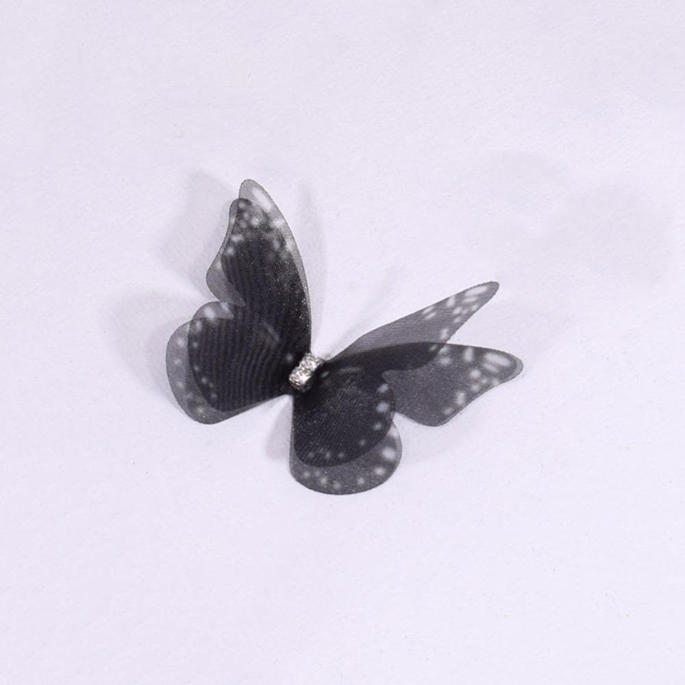 50Pcs Double Layer Butterfly Appliques 3D Translucent Chiffon Butterfly Dreamy DIY Handmade Butterfly Patch