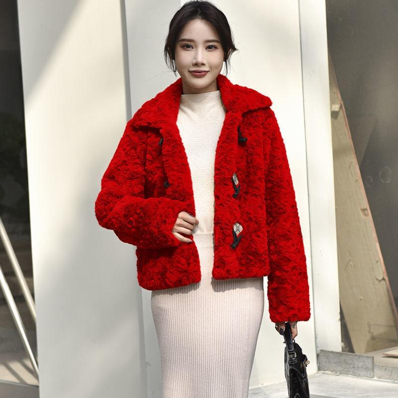 

Хайнин осенне-зимний новый имитация норки утолщенная плюшевая куртка мех интегрированный женское пальто искусственная кожа роговая пуговица большой размер 7XL