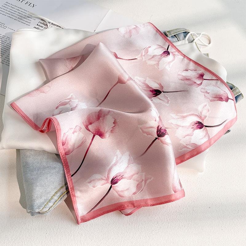 53 Small Square Scarf Women s Spring Summer New Mulberry Silk Satin Printed Silk Scarf Scarf Holiday Gifts 53