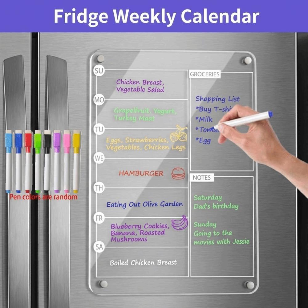 Transparent Magnetic Acrylic Weekly Planner Reusable Planning Note Board  School