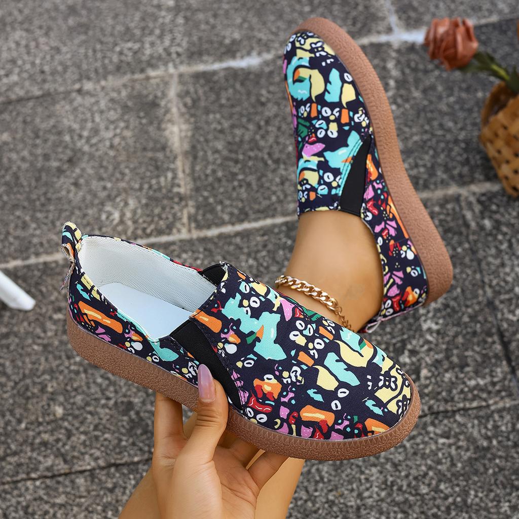 Fashion Women Sneakers Large Size Casual Slip-On Sneakers Women Fashion Round Toe Flat Colorful Women Shoes Spring Summer New Loafers