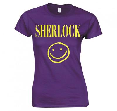 Sherlock Holmes Smilee Face Ladies TShirt New