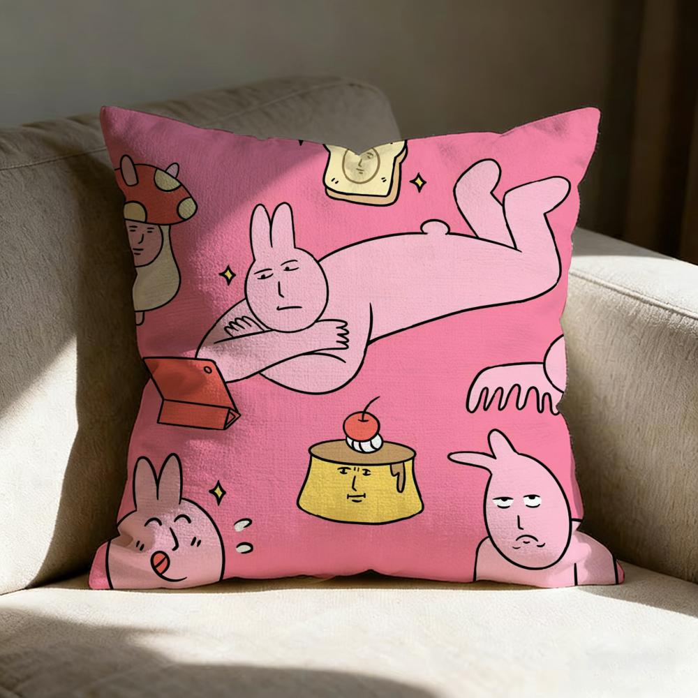 My Friend Rrabbit Cute Pillow Case Pillowcase Doublesided Printed Sofa Cushion Bedroom Headboard Pillow