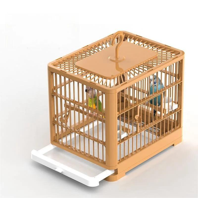 Portable Bird Container Bird Travel Carrier Bird Cage with Handle Large Space Breathable Foldable Bird Cage Set Bird Accessories