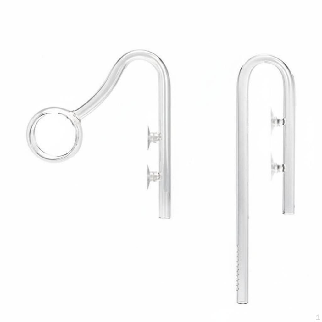 Glass Lily Pipe Improves Water Circulation Aquarium Inflow Outflow Crystal Clear