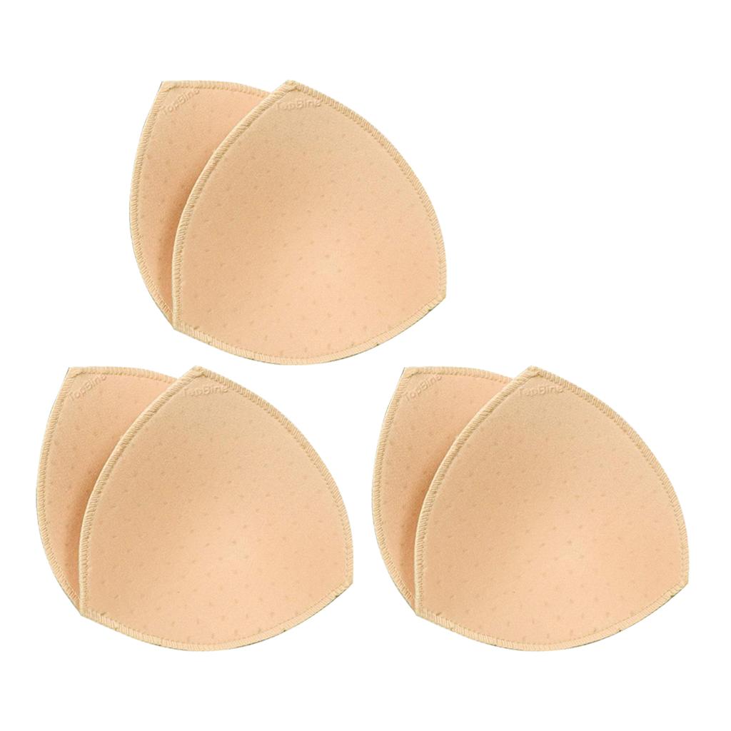 3 paia di inserti per reggiseno con coppe rimovibili da donna, inserti per costume da bagno, cuscinetti traspiranti, triangoli, spugna, biancheria intima, bikini, cuscinetti di ricambio