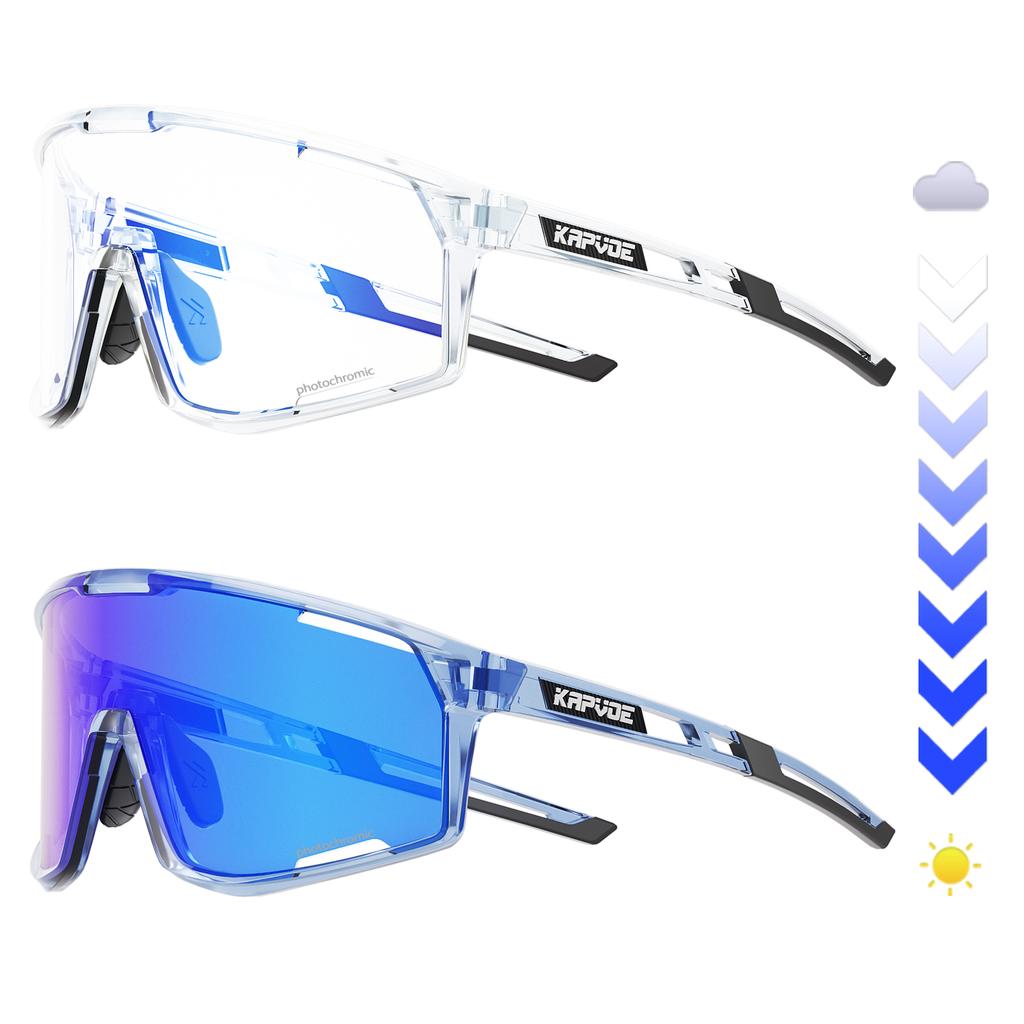 Pochromic Frame Cycling Glasses UV400 MTB Bike Racing Outdoor Sports Eyewear Bicycle Camping Golf Leisure Sunglasses