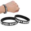 2pcs Silicone Wristband Unisex Special Letter Decor Bracelet for Women Men