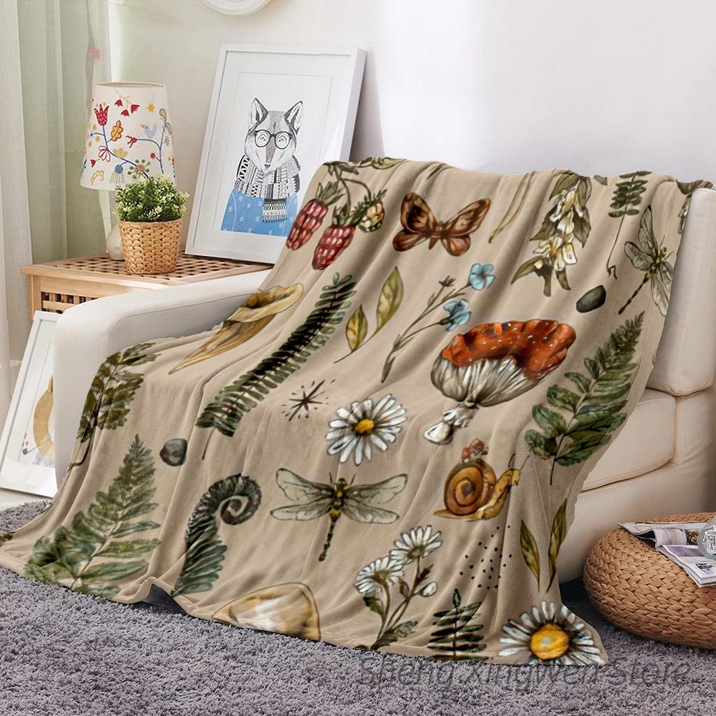 Forest Fog Blanket Plush Warm Soft Cozy Flannel Throw Blanket Forest Warm Light Vintage Plants Forest Stream for Bed Sofa Decor