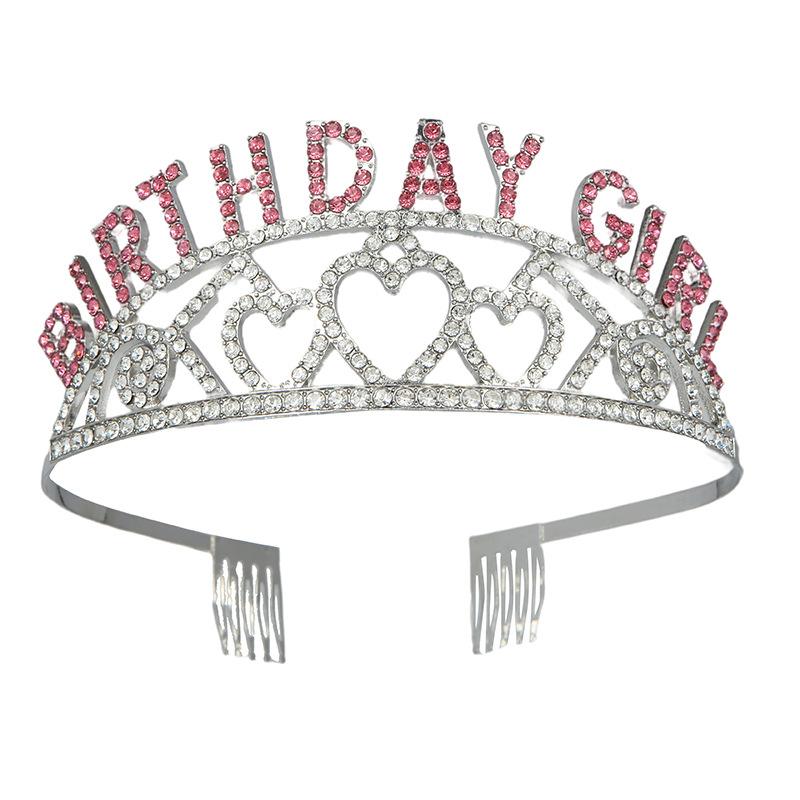 Birthday crown headband female birthday girl birthday tiara hair accessories cake hat party supplies