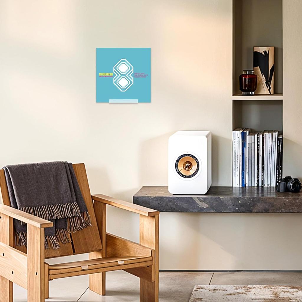 20 Pack Vinyl Record Display Shelf Wall Mount, 4 Inch Clear Record Holder Floating Shelves Acrylic Album Display Holder for Decorate Your Office Home