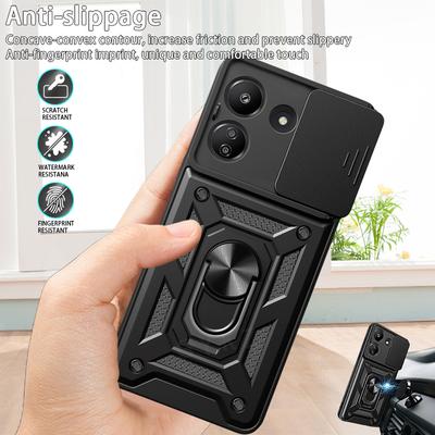 For Xiaomi Redmi 13C 13 C 4G Case Ring Holder Armor Shockproof Phone Cases for Xaomi Redmi 13c C13 Slide Lens Protect Back Cover