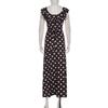2026 Elegant French Polka Dot Ruffle Dress - Slimming, Backless U-neck with Romantic Drape
