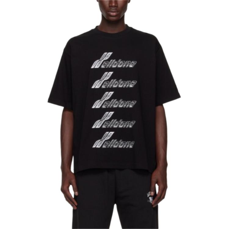 WE11DONE T-shirt z nadrukiem logo WD-TT2-25-756-U-BK