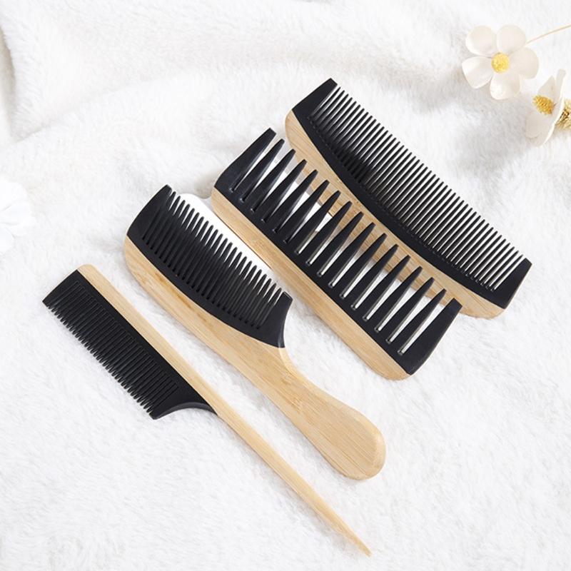 Bamboo Antistatic Hair Comb Wide Tooth,Mouse Tail,Fine Tooth Comb for Long,Short,Thick,Thin,Wavy,Curly Hair Detangling