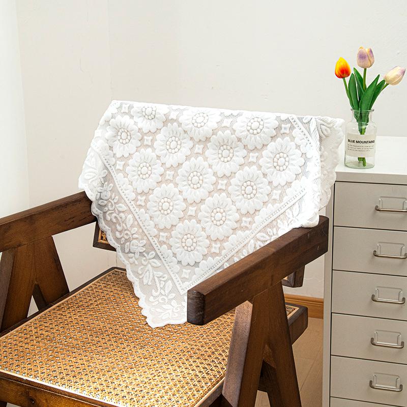 

Французская кружевная скатерть, прямоугольная круглая скатерть для свадебного стола, домашний обеденный стол, чехол, декор, подставка под бокалы, полотенце, стул, подушка от пыли M 90x90cm