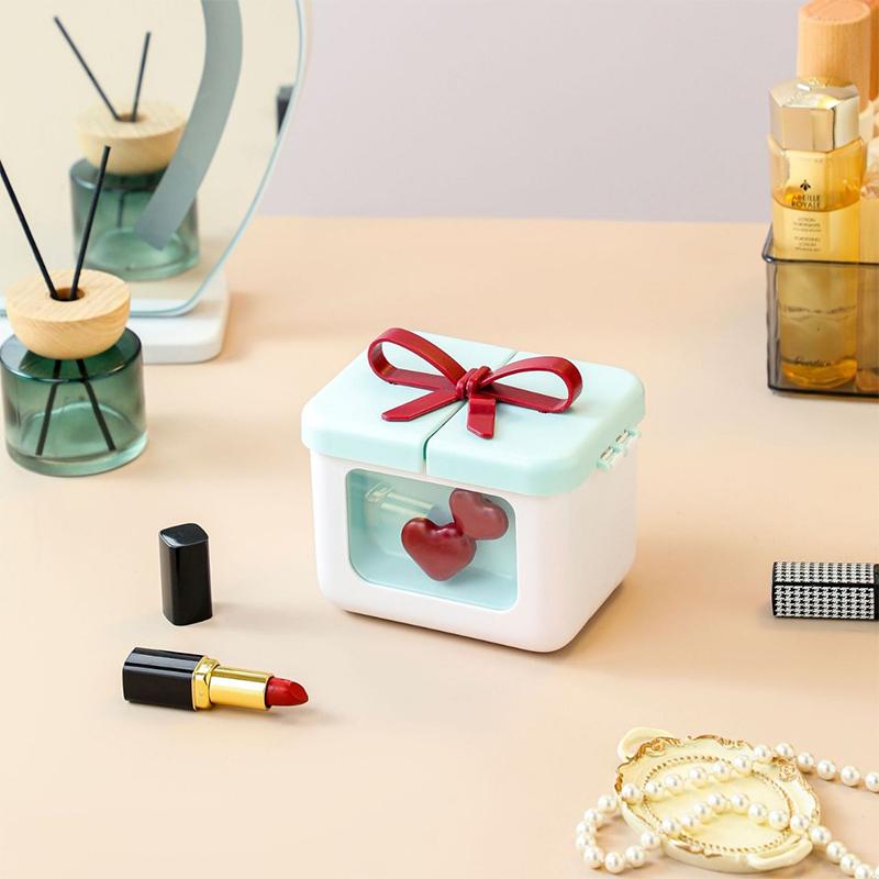 

Bowknot Lipstick Storage Box Dressing Table Cosmetics Storage Box Dormitory Lip Glaze Nail Polish Dustproof Exquisite With Cover