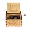 New You Are My Sunshine Music Box Color Printing Wooden Hand Crank Musical Box Birthday Present Valentine's Day Christmas Gift