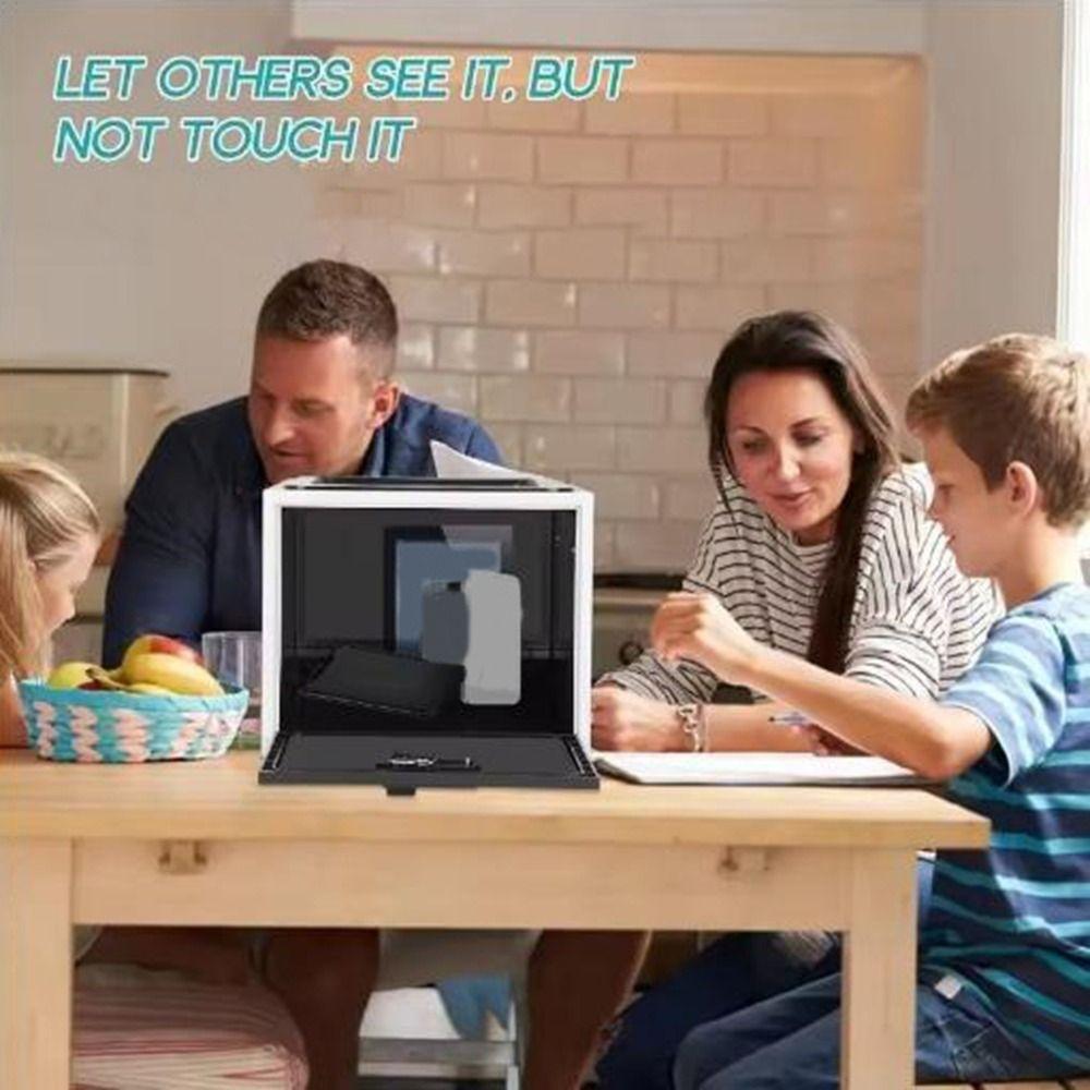 Large Capacity Clear Locking Box Transparent Combination Lock Box  Fridge Organization