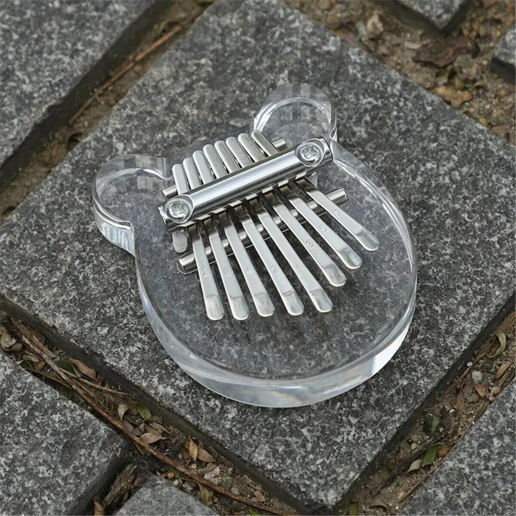 8-Tone Acrylic Mini Kalimba, Portable Clear Sound Finger Thumb Piano Ideal Music Gift for Kids Adults Beginners