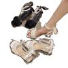 French Niche Pearl High-heeled Sandals Female Summer 2025 New Medium Heel Crystal Fairy Style Versatile Ins Tide