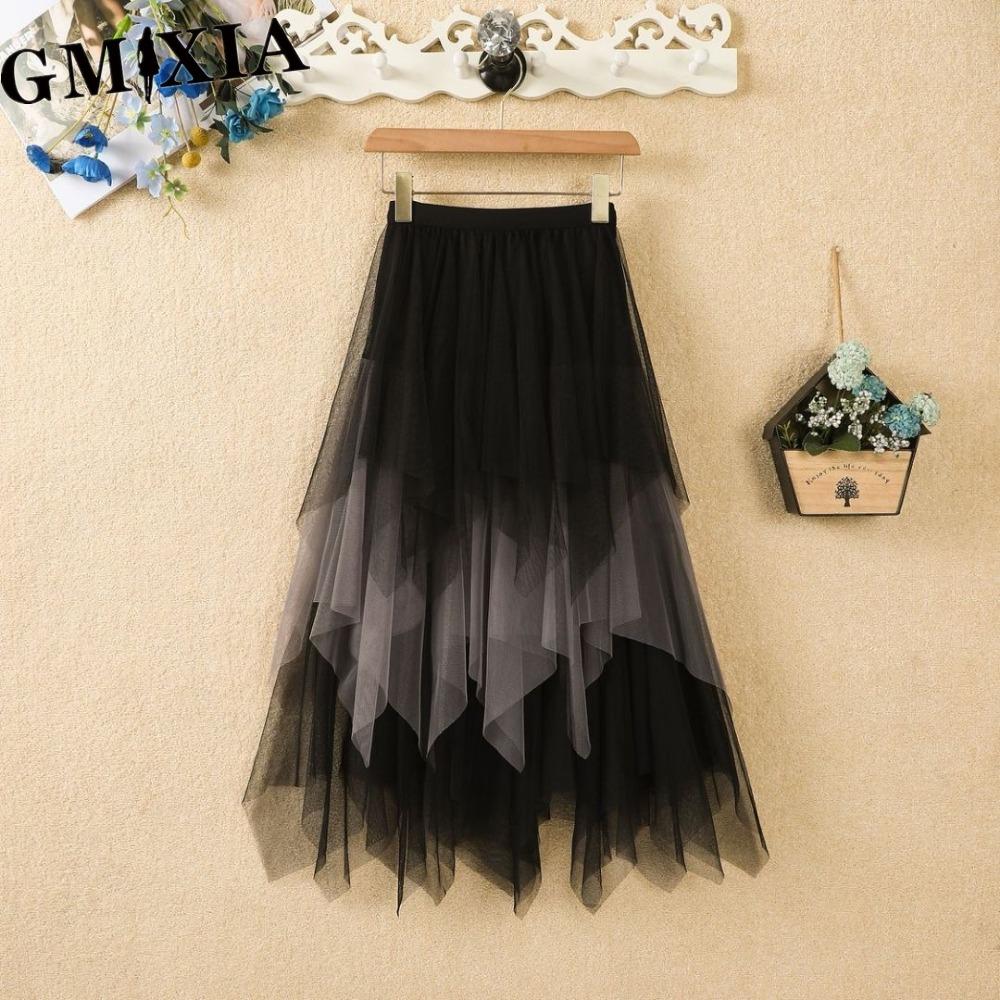 GMXIA Women's Fashion Casual Solid Color Print Summer Spring Skirts