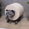 English Bulldog Toilet Paper Holder 3D Printed Free Standing Dog Roll Paper Holder Kitchen Bathroom Paper Towel Dispenser Storage Rack