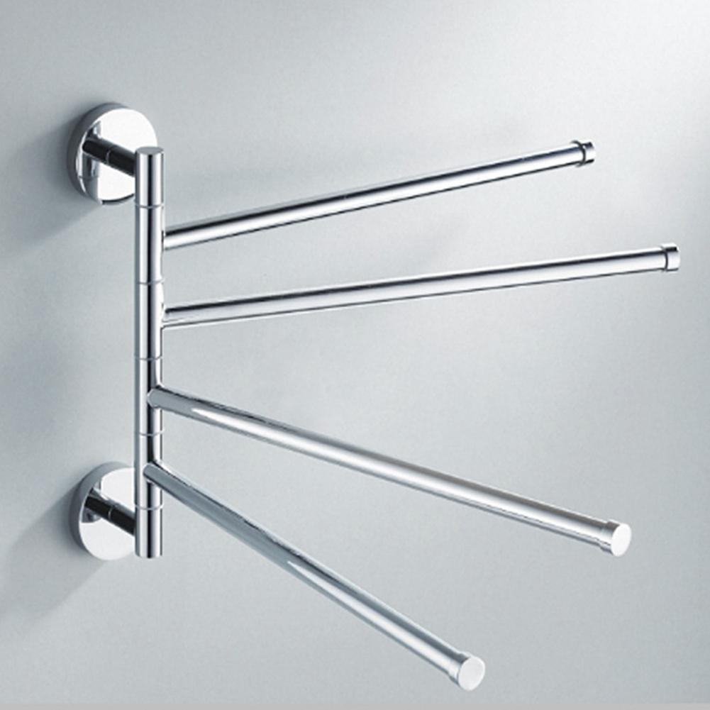 Stainless Steel Towel Shelf Lightweight Towel Hanging Rod Rotation Activity Rag Hanger Saving Space for Bathroom Kitchen