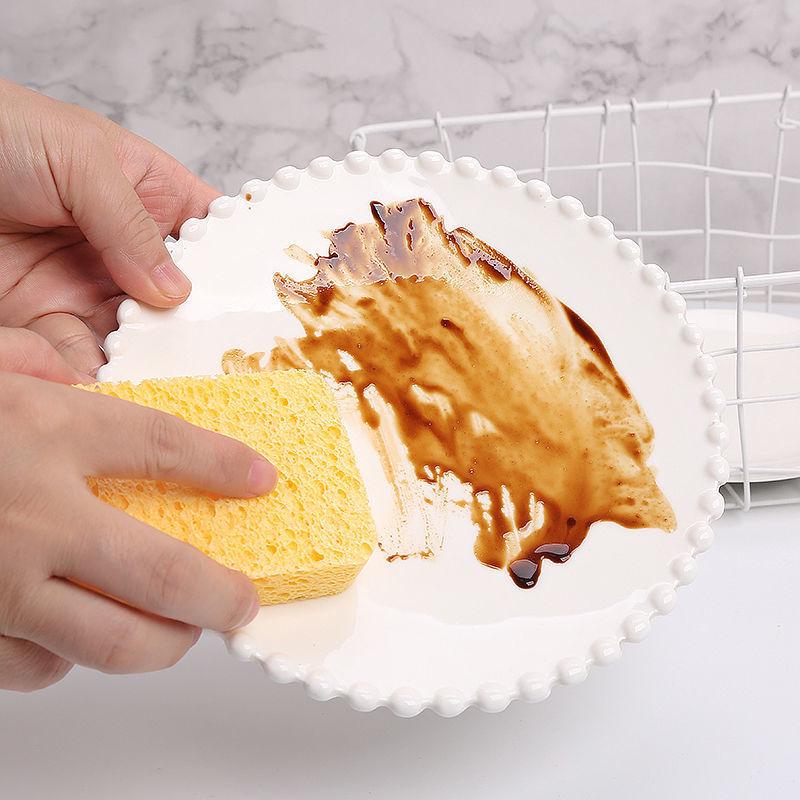 Natural Wood Pulp Cotton Scouring Sponge: Absorbent Magic Eraser for Kitchen and Dish Cleaning