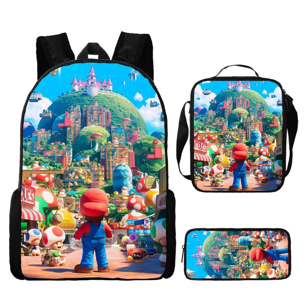 Mario Mario School Bag Children'S Backpack Cartoon Satchel