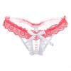 Pearl Massage Open Crotch Lace Thong - Tempting Hollow Transparent Stretch Underwear for Women 2167