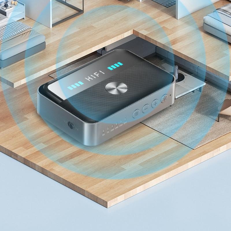 Bluetooth-compatible Adapter with 5.3 Chip, Display, Long Battery Music Receiver for Devices