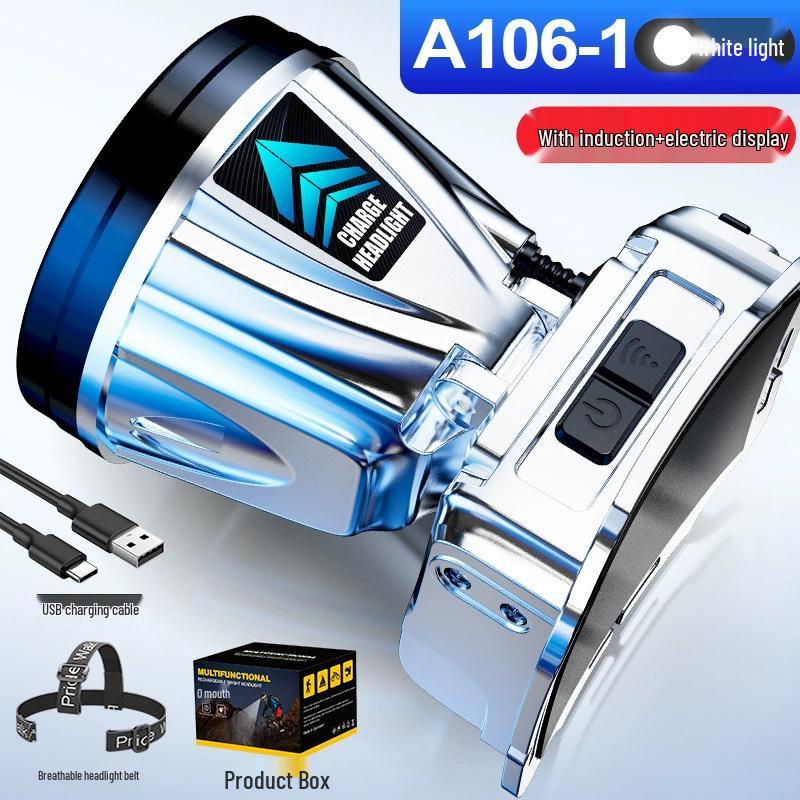 High-Brightness Rechargeable LED Headlamp for Night Fishing, Mining, Camping, and Outdoors