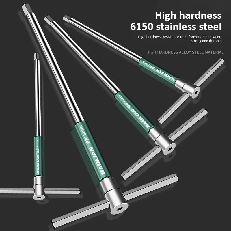 T Type Allen Hex Wrench T/L 2/2.5/3/3.5/4/4.5/5/6/8/10mm Torx Screwdriver Spanner T-shaped Hand Tool Extended Allen Hex Wrench