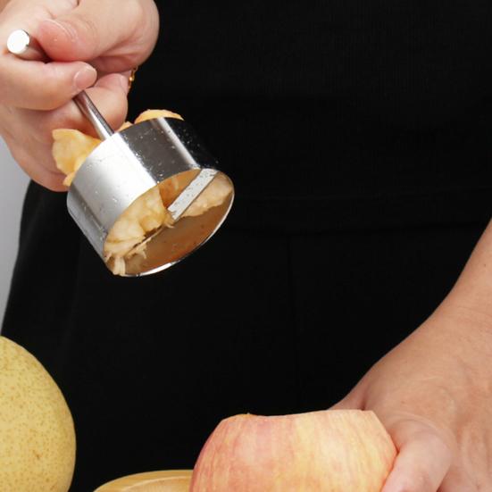Fruit Core Puller Anti-slip Cozy Grip Food Grade Stainless Steel Fruit Corer Punching Silver Color Peach Pear Core Remover Tool Kitchen Gadgets