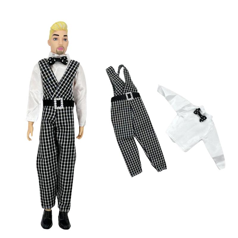 3 Sets Doll Clothing And Accessories Handmade Formal Business Suit Tuxedo Groom Clothes for 30cm/12in Ken Dolls Toys for Kids