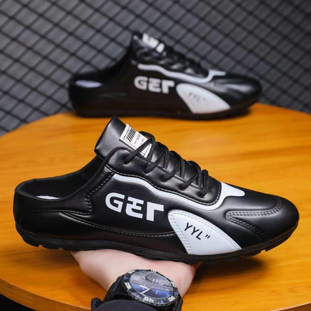 Men Half Slipper Slip-on Men Casual Board Shoes Breathable Platform Sneakers Comfortable Outdoor Slip-on Slippers Zapatos Hombre