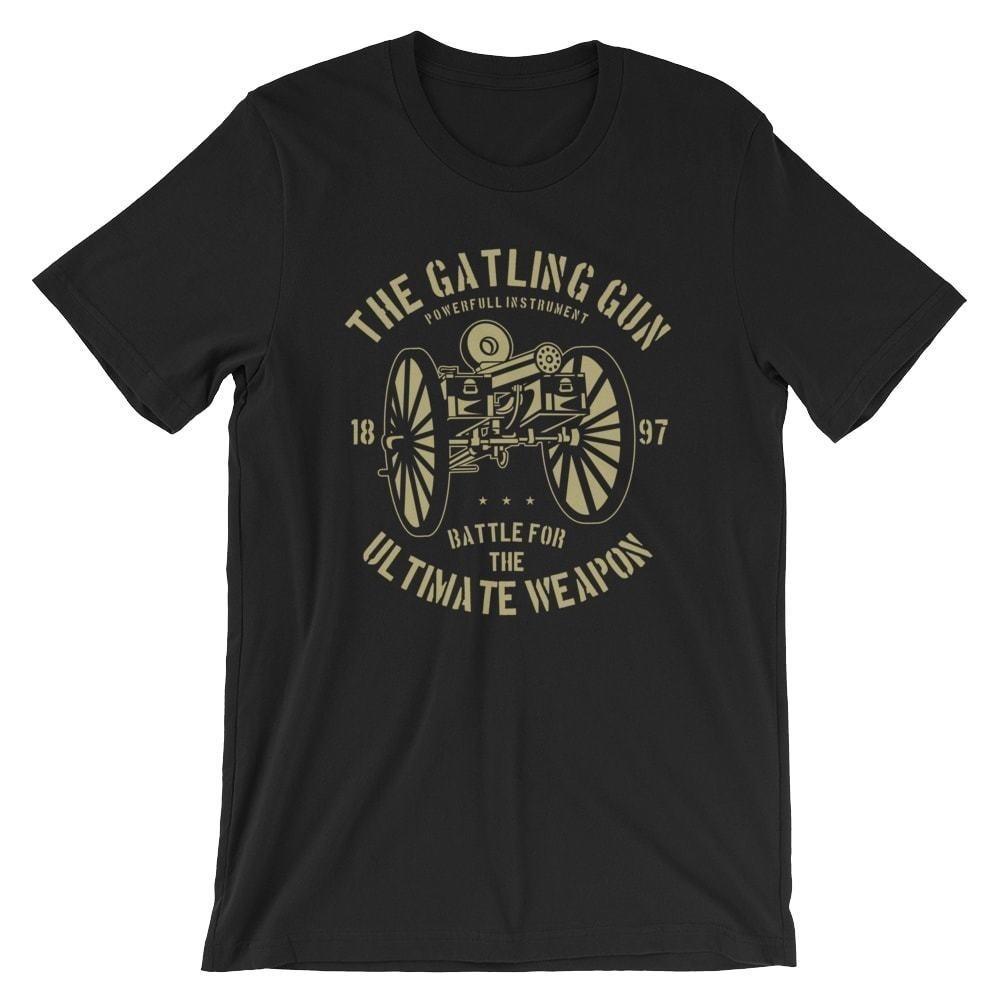 

The Gatling Gun T-Shirt. 100% Cotton Premium Tee NEW 2XL