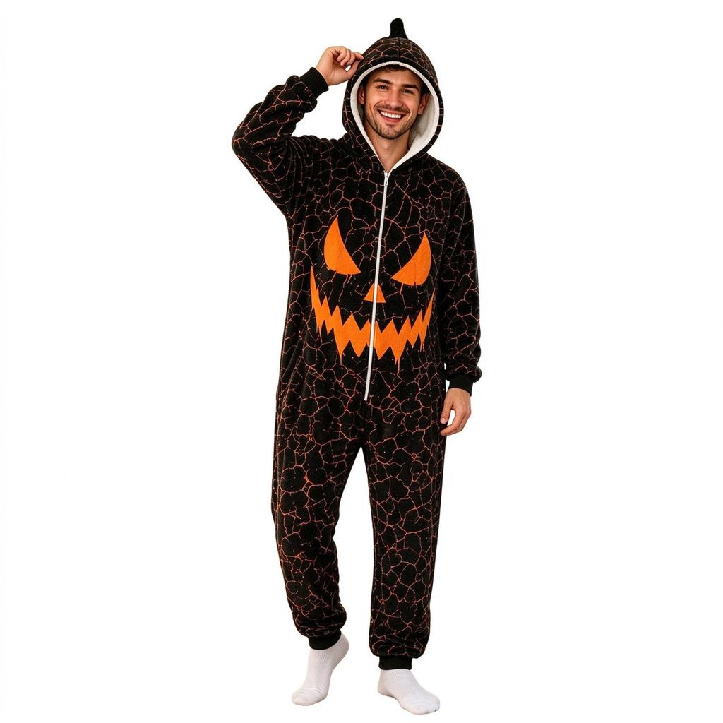 Unisex Kapuzen-Outfit mit Halloween-Print für die Halloween-Party