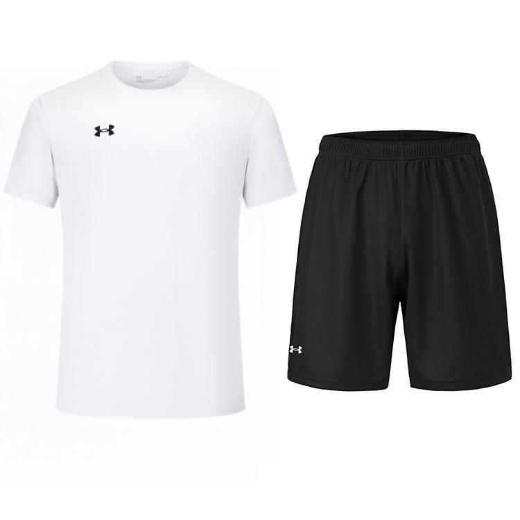 Under Armour Loose Fit Crew Neck Running T-Shirt And Shorts Casual Sports Set Unisex sets 21500525-100+23500203-001