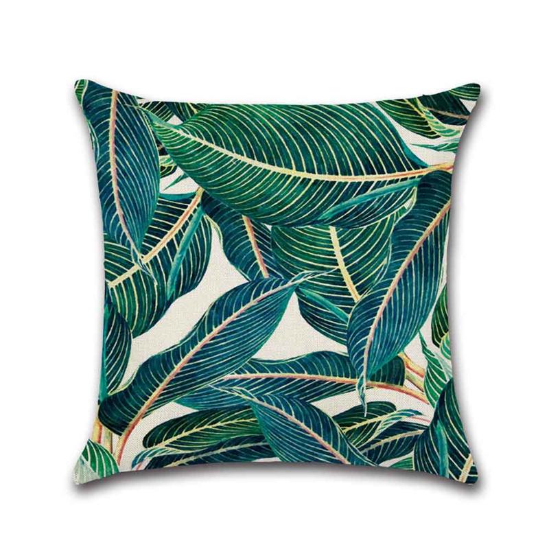 Tropical Plant Square Pillowcase Car Sofa Office Chair Pillowcase Simple Home Decoration Accessories