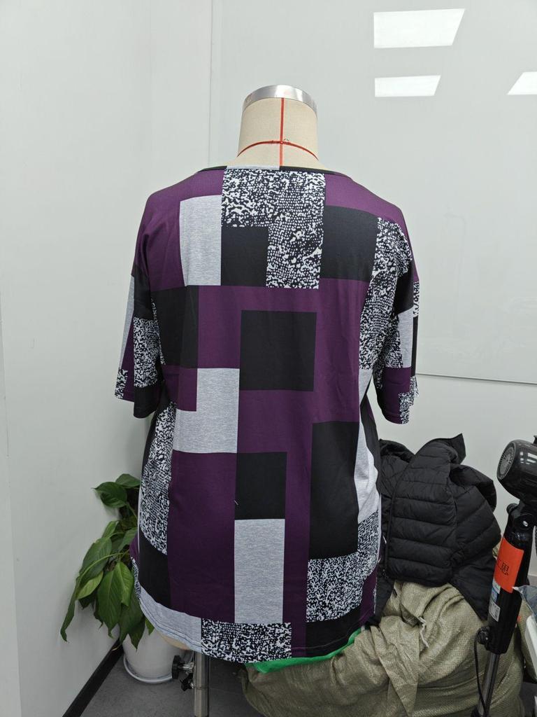 2026 Plus Size Women's Printed Round Neck Casual Top T-Shirt