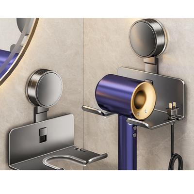 Wall Mounted Blow Dryer Holder Suction Cup Designs Rack for Easy Installation & Storage In Bathrooms or Dressing Rooms